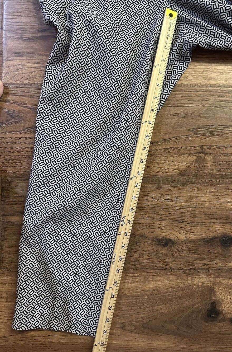 J.Jill Essential Slim Ankle Pants Womens 20 Black White Geometric Pull On - Picture 5 of 5